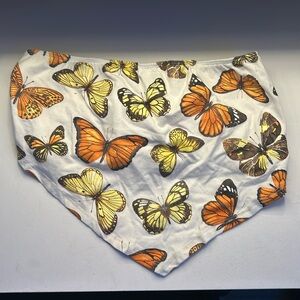 strapless butterfly bandana crop